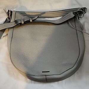 Rebecca Minkoff Pebbled Leather Hobo Bag in Light Gray